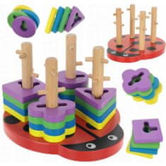 KOMFORTHOME Dřevěná beruška Puzzle Montessori Sorter