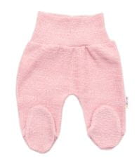 Baby Nellys Pletené kojenecké polodupačky Hand Made, růžové, vel. 62