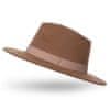 Pánský plstěný klobouk s ozdobným plstěným páskem - hnědá