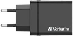 Verbatim síťová nabíječka, 3x USB-A, USB-C, 30W, černá