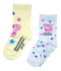 Eplusm Dívčí vysoké ponožky Star Prasátko Peppa - 2 ks 31–34 Vícebarevná
