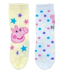 Eplusm Dívčí vysoké ponožky Star Prasátko Peppa - 2 ks 31–34 Vícebarevná