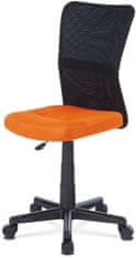 Autronic Kancelářská židle, oranžová mesh, plastový kříž, síťovina černá KA-2325 ORA
