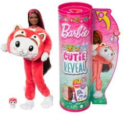 Barbie Cutie Reveal Barbie v kostýmu - kotě v červeném kostýmu pandy HRK22