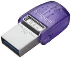 Kingston DataTraveler microDuo 3C, 64GB, fialová (DTDUO3CG3/64GB)