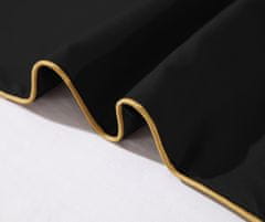 Cotton World Ložní prádlo 160x200 černé zlaté výšivky saténové lemování
