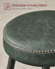 Artenat Barová židle Faux (SET 2 ks), syntetická kůže, 76 cm, zelená