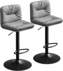 Artenat Barová židle Ambush (SET 2 ks), syntetická kůže, šedá