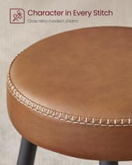 Artenat Barová židle Faux (SET 2 ks), syntetická kůže, 76 cm, hnědá