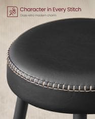Artenat Barová židle Faux (SET 2 ks), syntetická kůže, 76 cm, černá