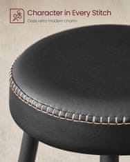 Artenat Barová židle Faux (SET 2 ks), syntetická kůže, 63 cm, černá