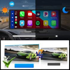Farrot Autós multimédia lejátszó 10,26 hüvelykes érintőképernyő, Mirror Link, Android Auto, GPS, RGB, beépített mikrofon, beépített hangszóró,erősítő, CarPlay, DVB+,Kettős Bluetooth, TF FM adó