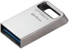 Kingston DataTraveler Micro, 64GB, stříbrná (DTMC3G2/64GB)