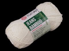 Bamboo Pletací příze Jeans 50 g - (102) krémová nejsvět.