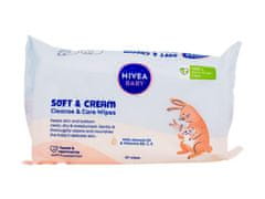 Nivea 57ks baby soft & cream cleanse & care wipes