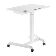 Maclean MC-903W Výškově nastavitelný stůl pro notebooky s kolečky bílý 72418