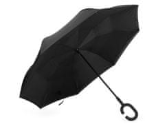 Obrácený deštník dvouvrstvý - černá