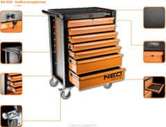 NEO TOOLS Vybavený montážní vozík 6 zásuvek s nářadím Neo Tools
