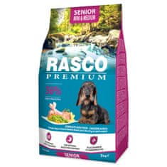 RASCO Krmivo Premium Senior Mini & Medium kuře s rýží 3kg