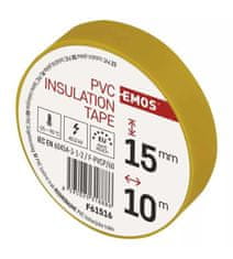 PremiumCord Emos Izolační páska PVC 15/10 žlutá