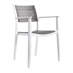 BPS-koupelny Stohovatelná židle, bílá/šedá, HERTA