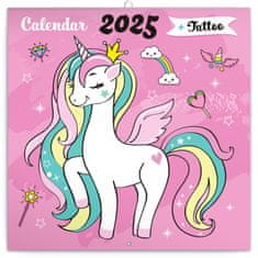 Presco Publishing Poznámkový kalendář Šťastní jednorožci 2025, 30 × 30 cm