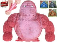 Leventi Gorila antistresová natahovací hračka 13 cm - červená