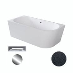 BPS-koupelny Akrylátová volně stojící rohová vana Zoya Glam G 150x75 (170x80) bílá/grafit -WA-150-ZLGR