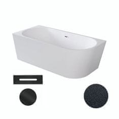 BPS-koupelny Akrylátová volně stojící rohová vana Zoya Glam G 150x75 (170x80) bílá/grafit -WA-150-ZLGC