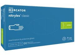 MERCATOR MEDICAL NITRYLEX CLASSIC - Nitrilové rukavice (bez pudru) modré, nesterilní - 100 ks, R-020, S