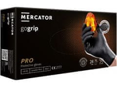 MERCATOR MEDICAL MERCATOR GOGRIP - Nitrilové rukavice, bez pudru, 50 ks, černé (2x SILNĚJŠÍ), R-101, L