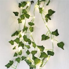 HOME & MARKER® Solární LED světla s umělými listy, Umělý břečťan Girlanda na Venkovní osvětlení s LED světly (5 m) | LEAFGLO