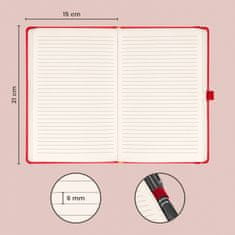 Presco Publishing NOTIQUE Notes Aprint, červený, linkovaný, 15 x 21 cm