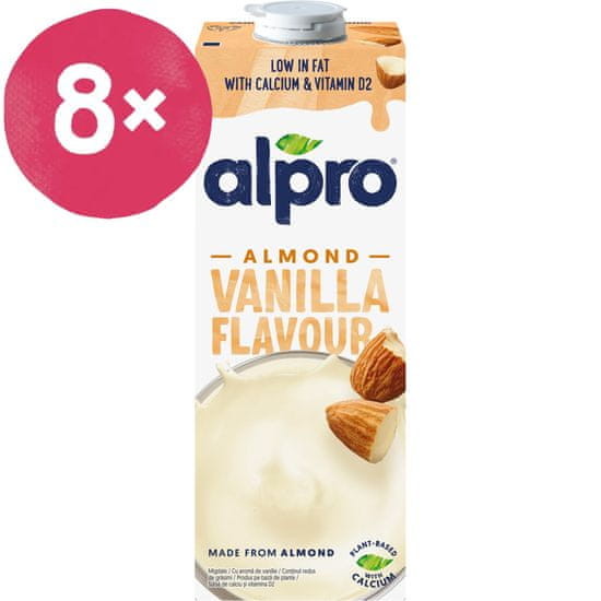 Alpro mandlový nápoj s vanilkovou příchutí 1l 8 ks