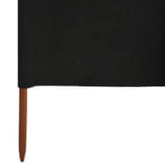 Petromila 6dílná zástěna proti větru látková 800 x 160 cm černá