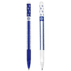 Easy EASYWAY Gumovací kuličkové pero, modrá náplň, 0,5 mm, 24 ks v balení, modré-bílé