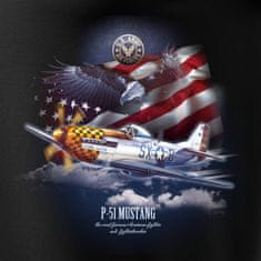 Tričko s americkým válečným letadlem MUSTANG P-51, XXL