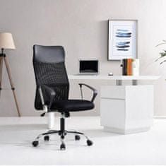 Timeless Tools Ergonomická kancelářská židle s vysokou opěrkou - černá