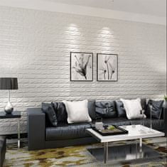 Netscroll Samolepící 3D nálepky na stěnu, tapety s efektem bílé cihly, 5 ks, 77x70 cm, reliéfní struktura, voděodolné tapety, snadná montáž, 3DBrickWall