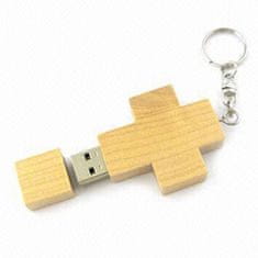 CTRL+C Dřevěný USB KŘÍŽ JAVOR, 64 GB, USB 2.0