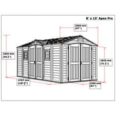 Duramax Zahradní domek Apex Pro 15'x8', 12 m² - šedý/antracit + podlahová konstrukce 40216