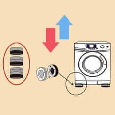 HOME & MARKER® Antivibrační gumové podložky pod pračku, tlumicí a protiskluzové podložky pod pračku 4ks | SLIPSTOP