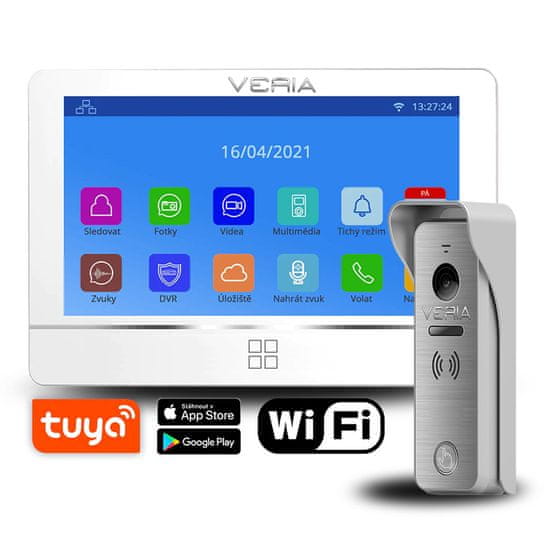 Veria SET Videotelefon VERIA 8277B-W (Wi-Fi) bílý + vstupní stanice VERIA 831 série 2-WIRE