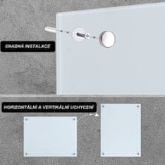Supraviz skleněná magnetická tabule Premium - 120x90 cm + popisovače a mazací houba