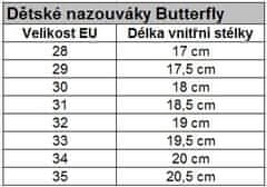 HolidaySport Dětské nazouváky Butterfly bílé EU 28