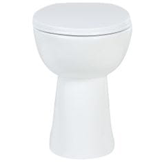 Greatstore Vysoké WC bez okraje měkké zavírání o 7 cm vyšší keramika bílé