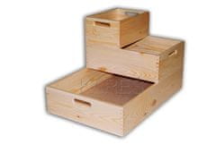 Kareš spol. s r.o. 5001 dřevěná bedýnka s úchyty malá 300 x 200 x 130 mm Tmavý dub