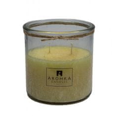 AROMKA Přírodní vonná svíčka palmová - AROMKA - Recyklované sklo, 500 ml Vůně: Měsíček Lékařský