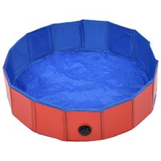 Greatstore Skládací bazén pro psy červený 80 x 20 cm PVC