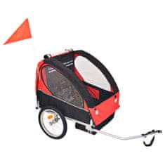 Greatstore Vozík za kolo pro děti červeno-černý 30 kg